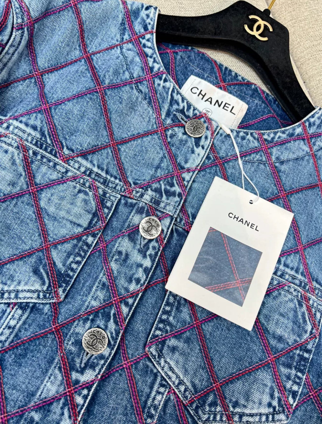 Chanel 22M Coco Beach Denim Jacket And Shorts