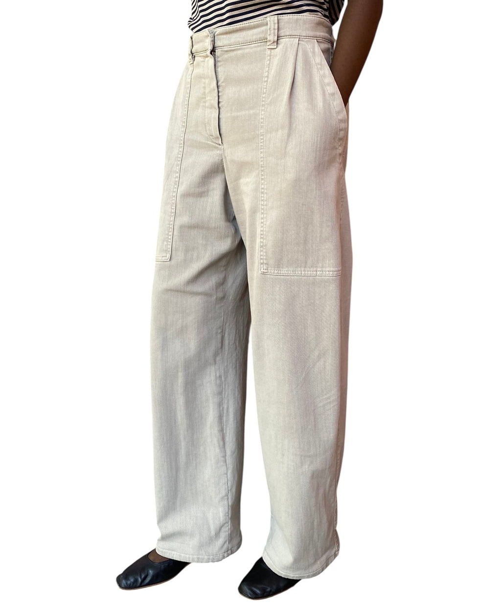 Brunello Cucinelli Ecru Cargo Pocket Denim - US 6
