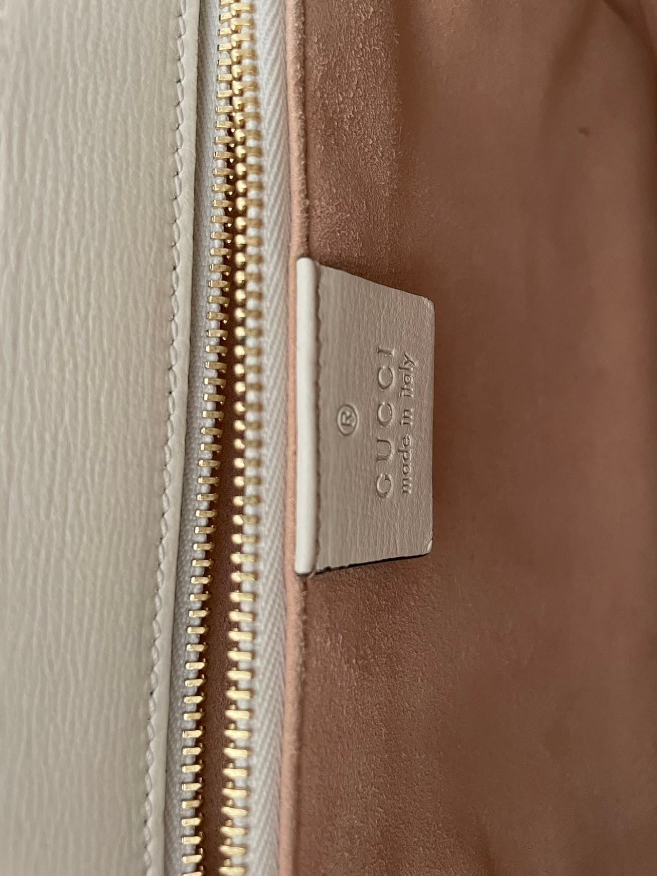 Gucci Supreme Monogram Beige Calfskin Horsebit 1955 Shoulder Bag