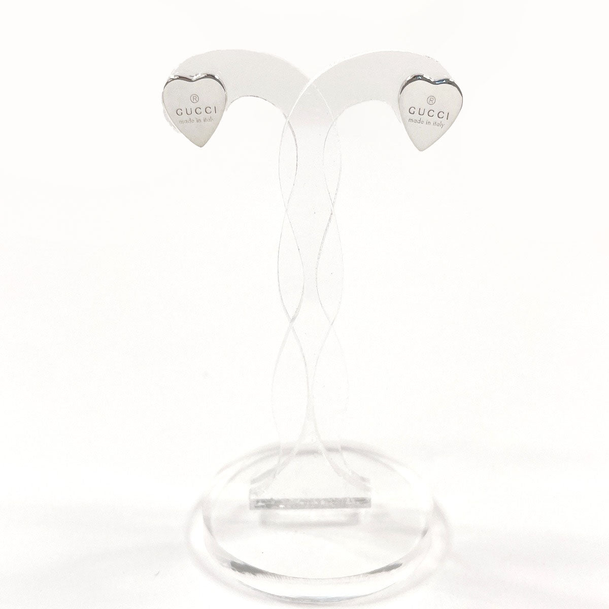 Gucci Trademark Heart Shape Silver Earrings