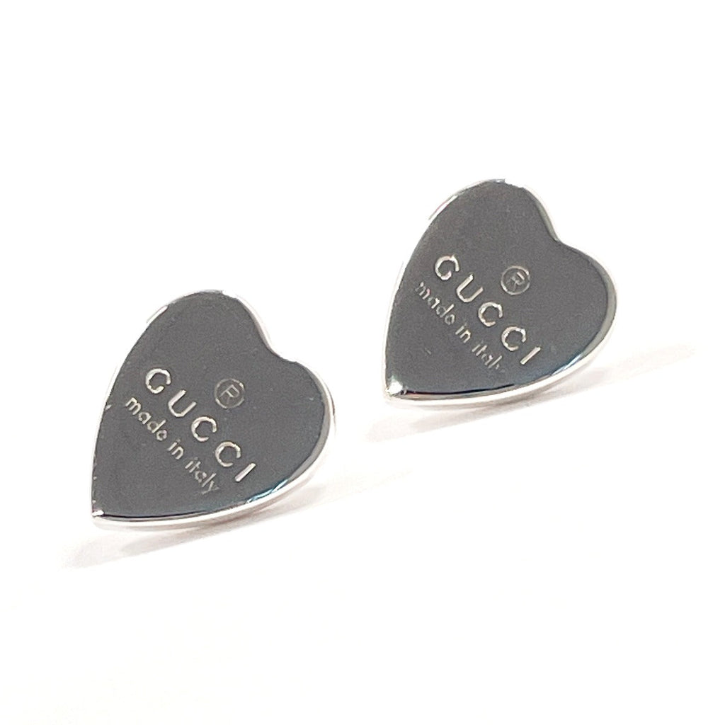 Gucci Trademark Heart Shape Silver Earrings