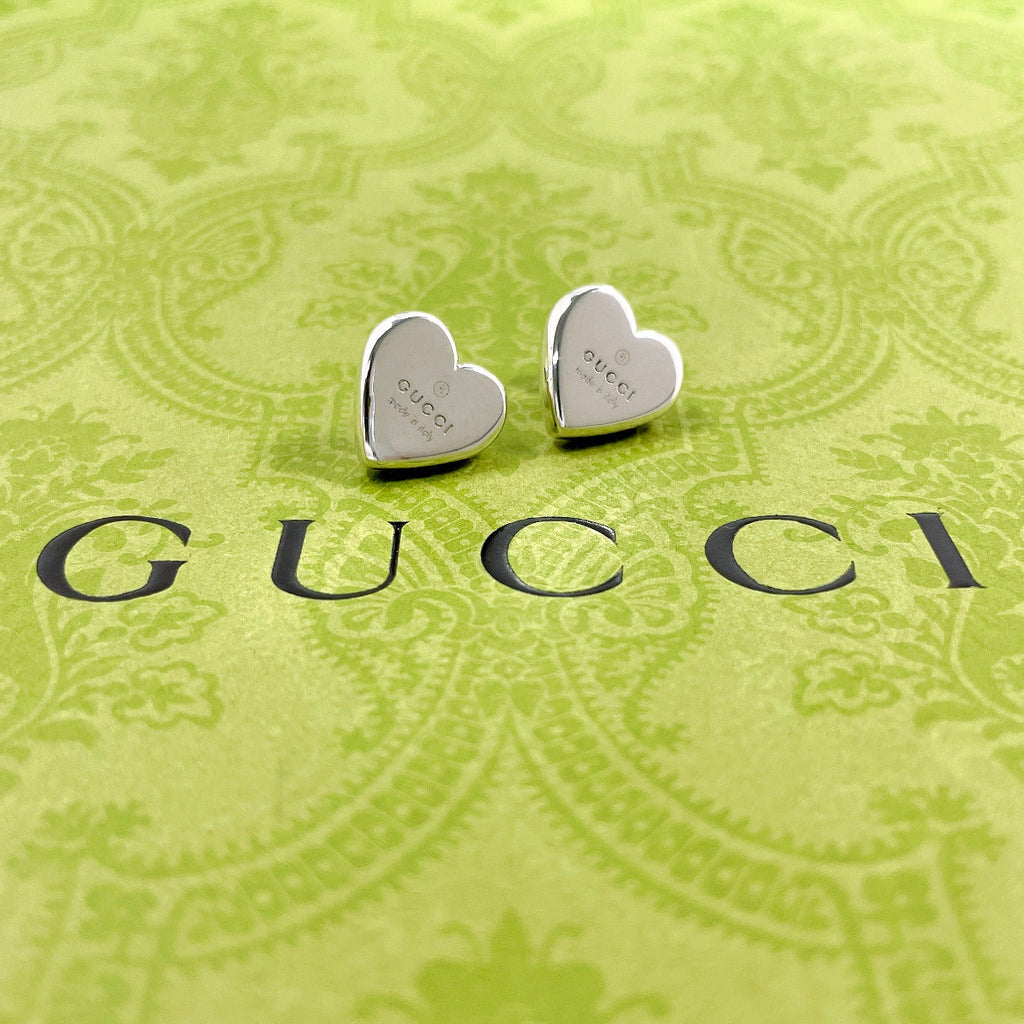 Gucci Trademark Heart Silver 925 Earrings