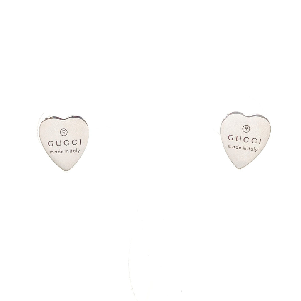 Gucci Trademark Heart Shape Silver Earrings