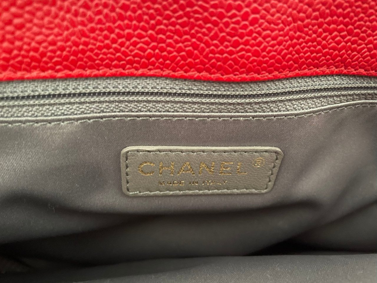 Chanel Red Medium Shopping Tote Bag with Gold Hardware