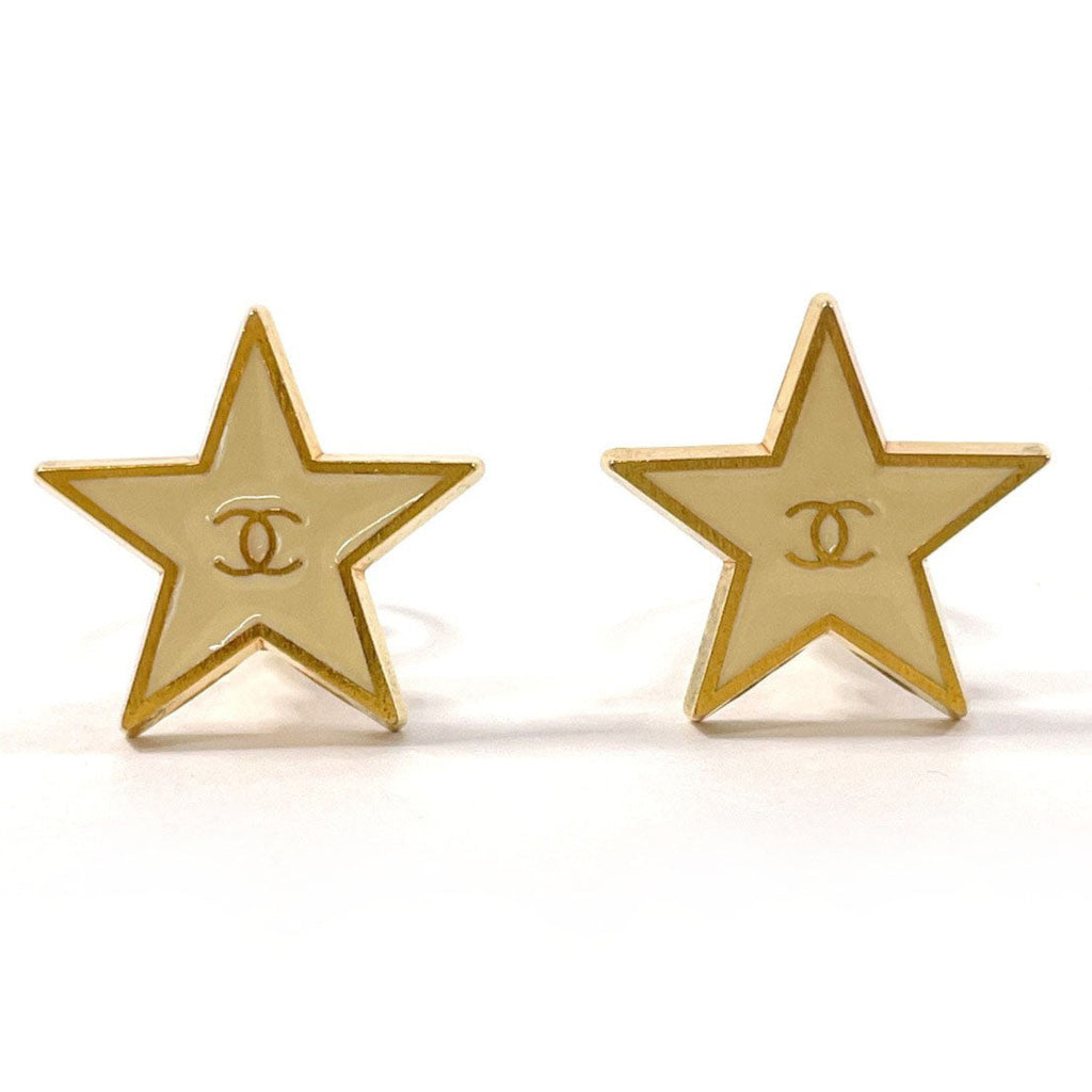 Chanel Star Coco Mark Earrings Gold