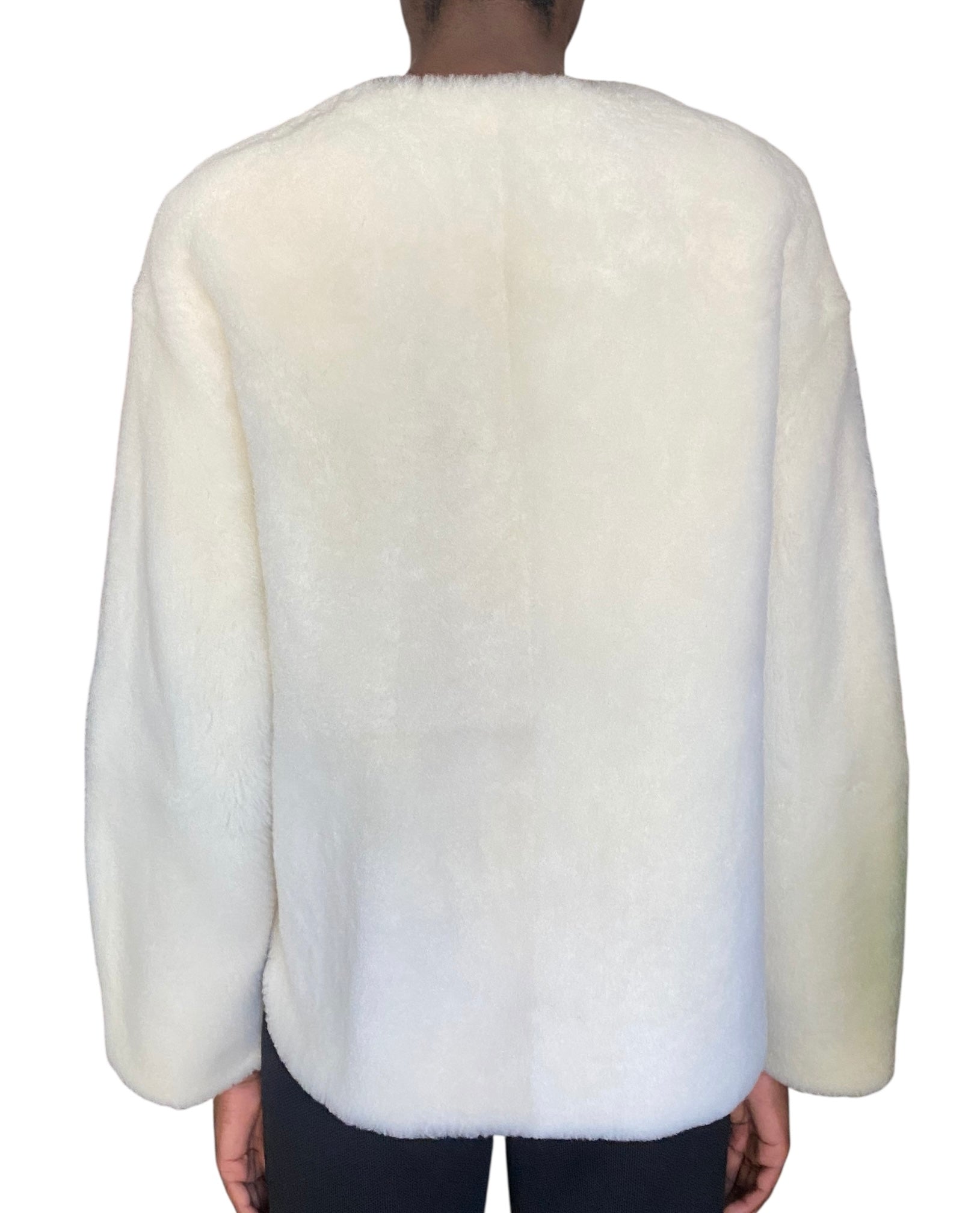 Yves Salomon Ivory Shearling Jacket - 36 / S / US 4