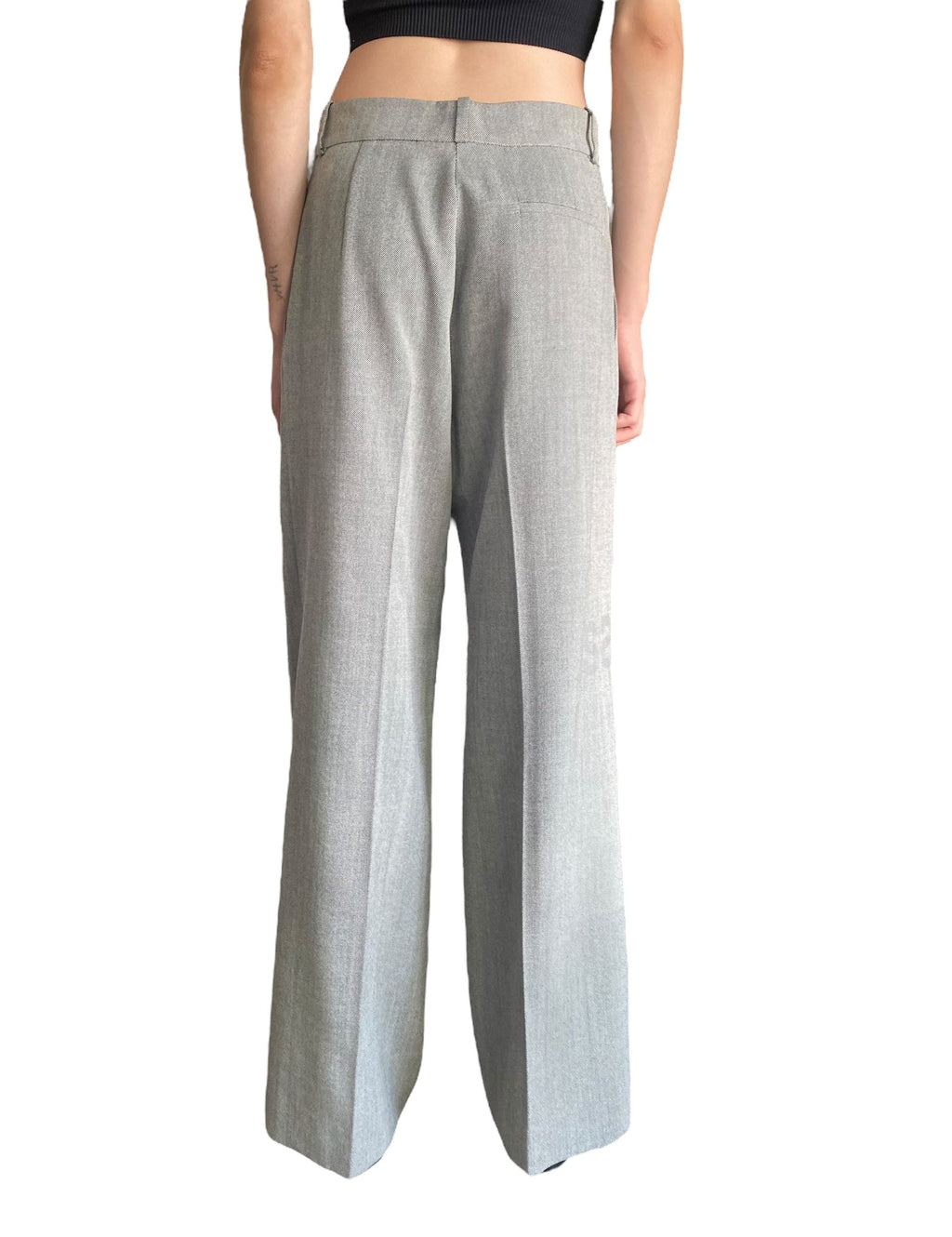 Christian Dior Grey Twill Wide Leg Trousers - US 8