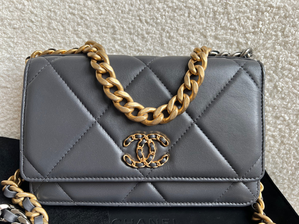 Chanel Grey 19 Wallet on Chain
