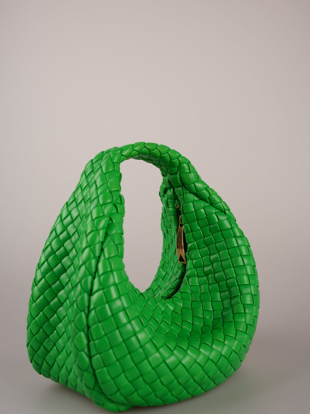 Bottega Veneta Green Mini Padded Intreccio Leather Top Handle Bag