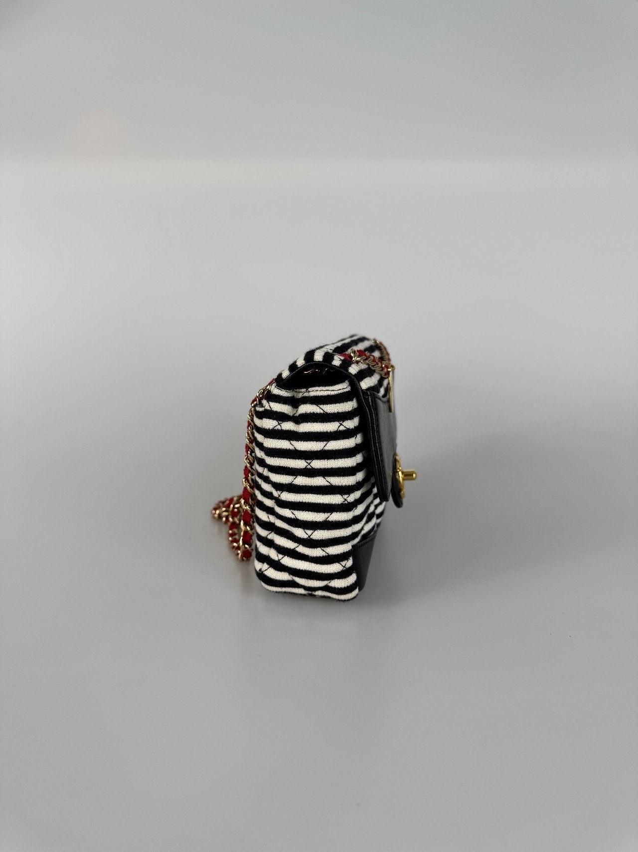 Chanel Sailor Bag Blue 2014 Striped Mini Rectangle Classic Single Flap Shoulder Bag