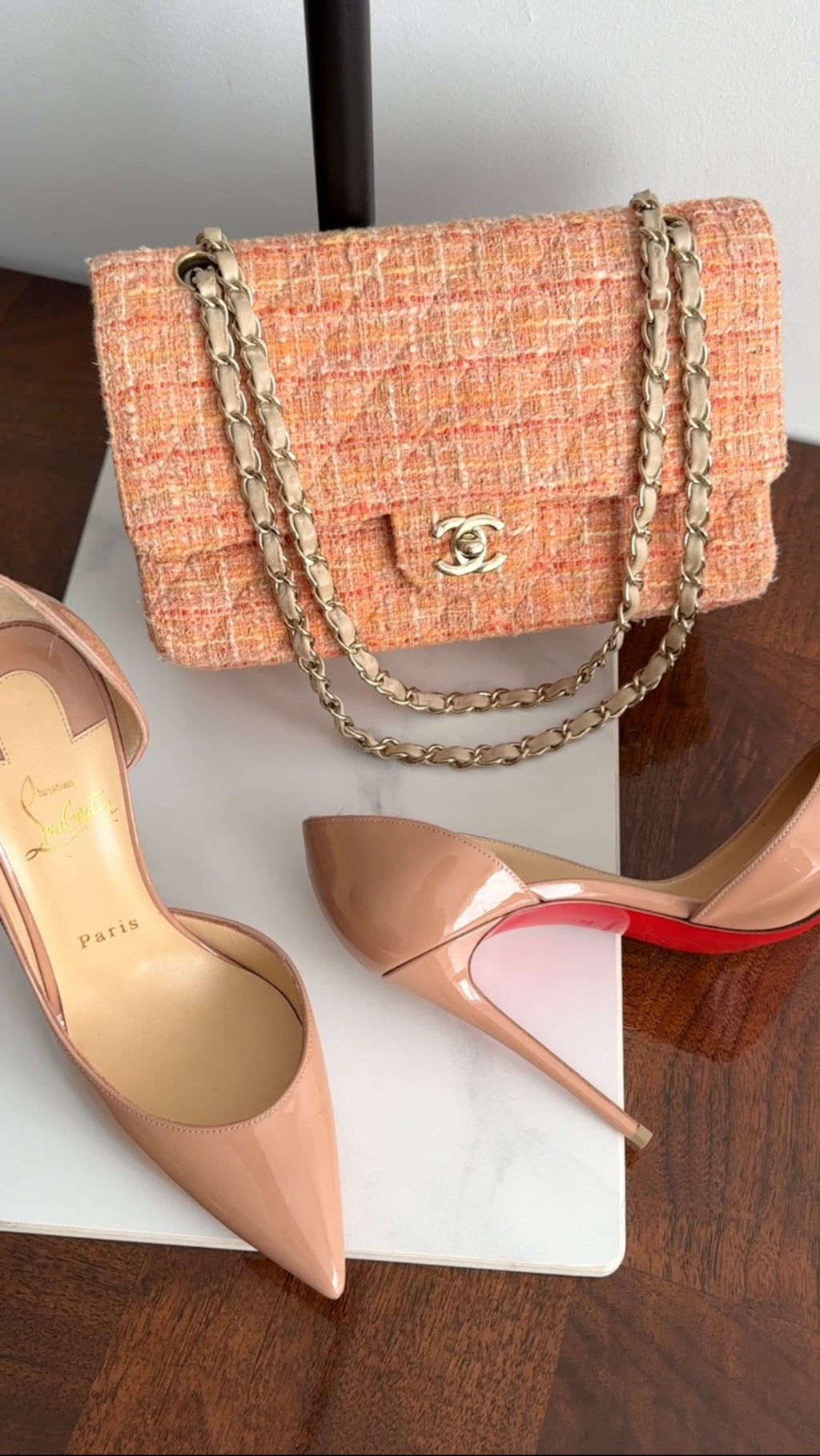 Christian Louboutin Iriza Nude Patent 100 Pumps - 37.5