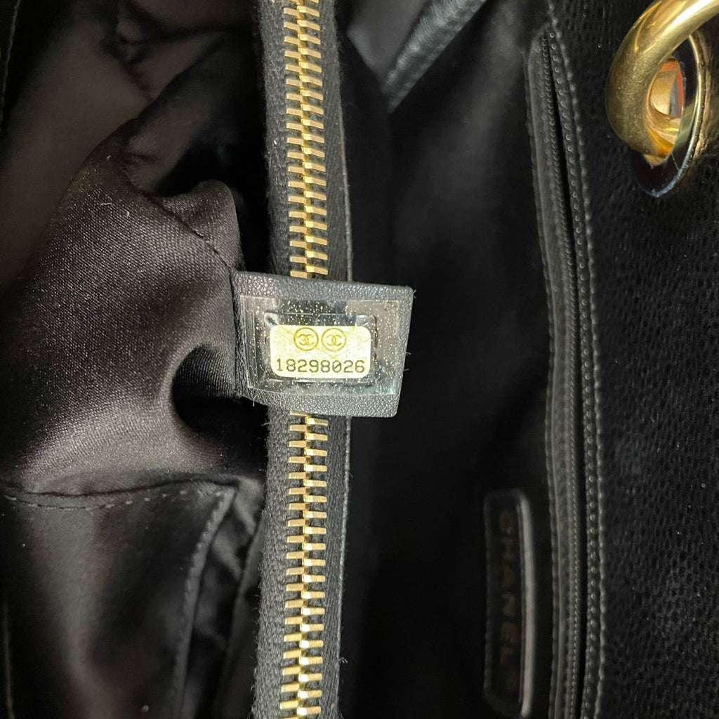 Chanel Medium Grand Shopping Tote Black GST Bag in Caviar Leather with Gold Hardware 2014