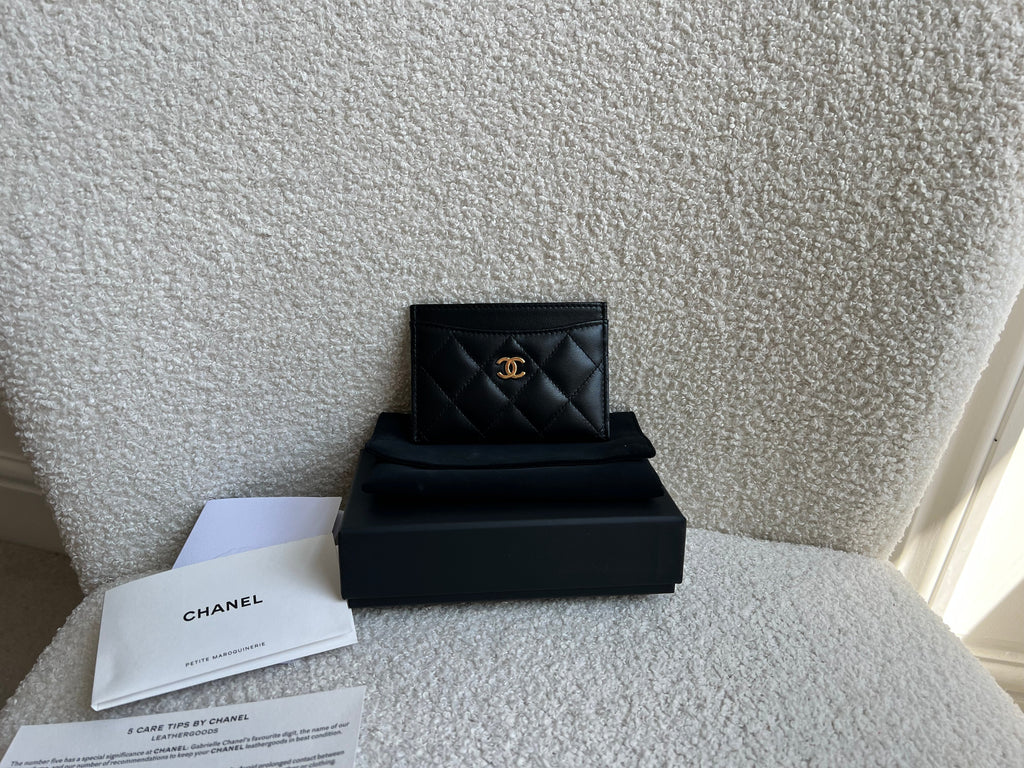 Chanel Black Lambskin  Holder with Gold Hardware (RRP £420)