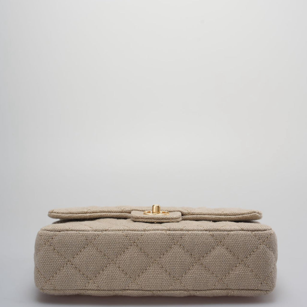 Chanel Linen Timeless Quilted Medium Flap in Beige