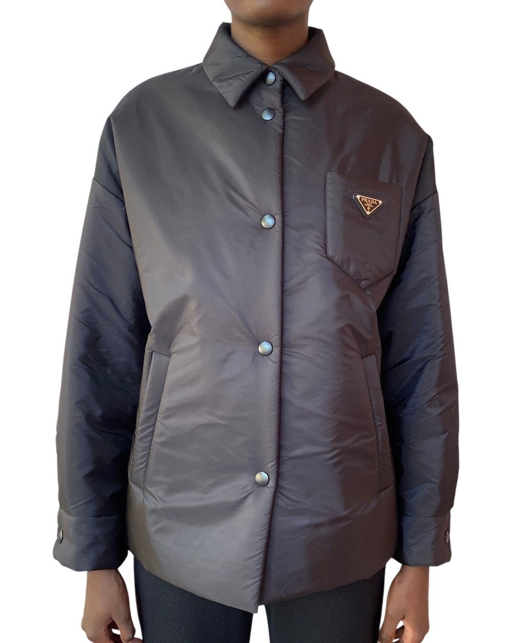 Prada Black Re-Nylon Blouson Padded Shacket - 36 / US 2