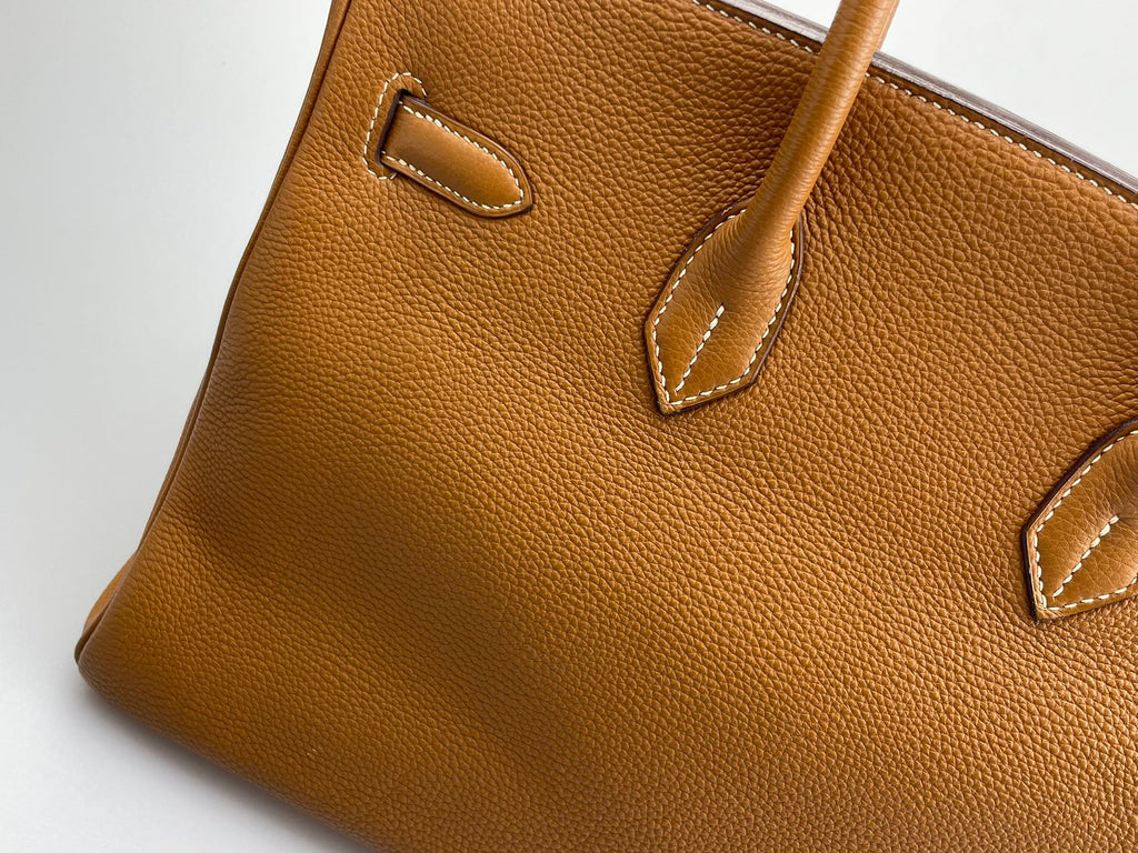 Hermes pre-owned Birkin 35 in gold vintage Togo leather