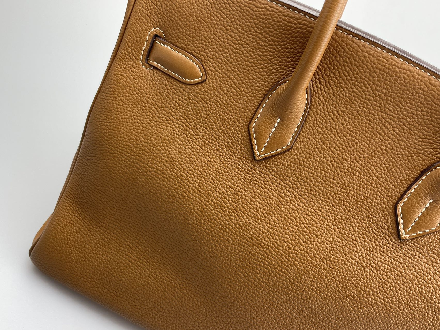 Hermes pre-owned Birkin 35 in gold vintage Togo leather