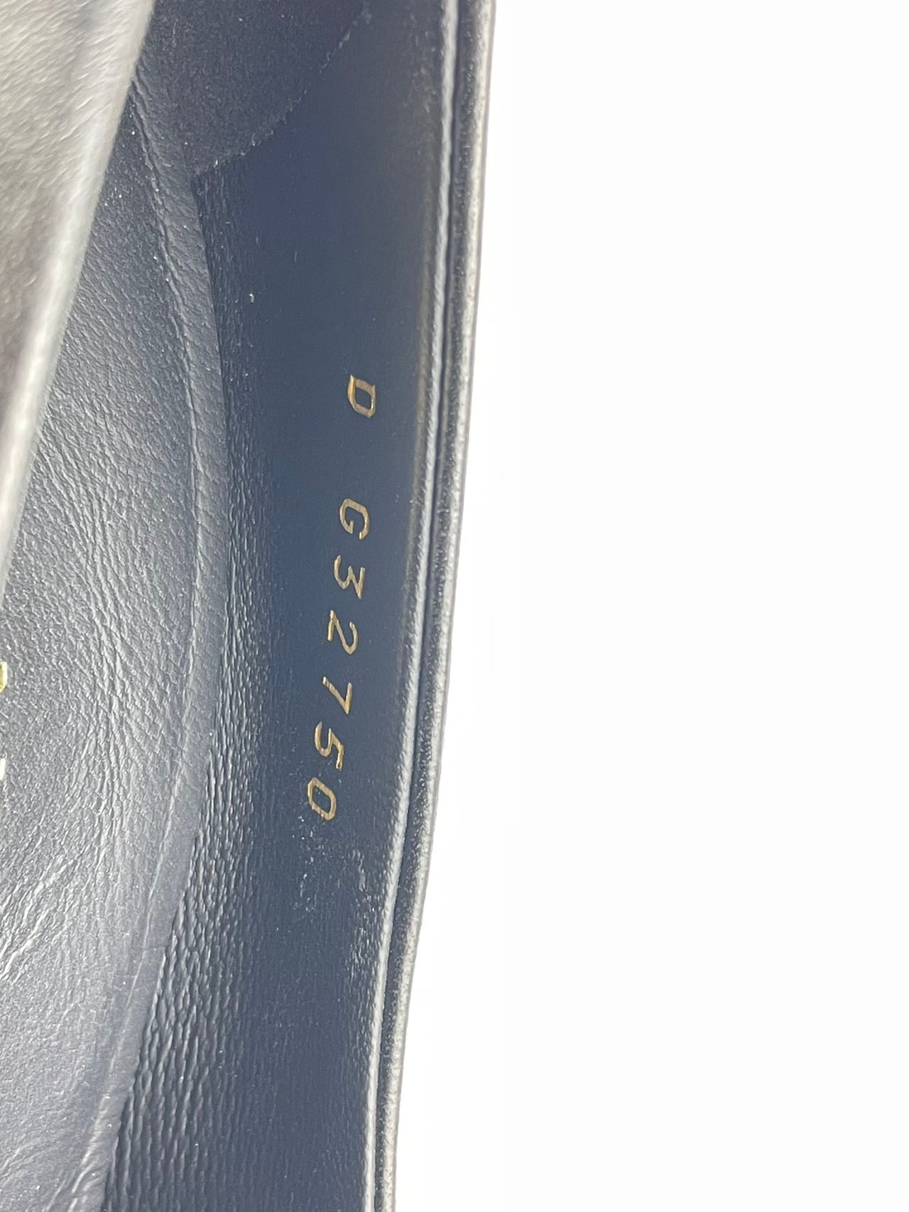 Chanel Leather Black Pumps with Pearls Heels CC Logo 35