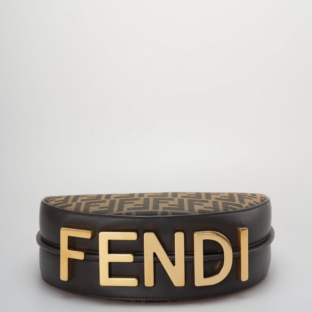 Fendi Graphy Small Brown FF Jacquard Fabric Bag