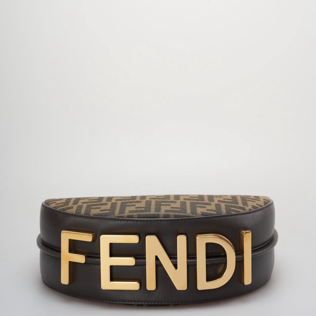 Fendi Graphy Small Brown FF Jacquard Fabric Bag