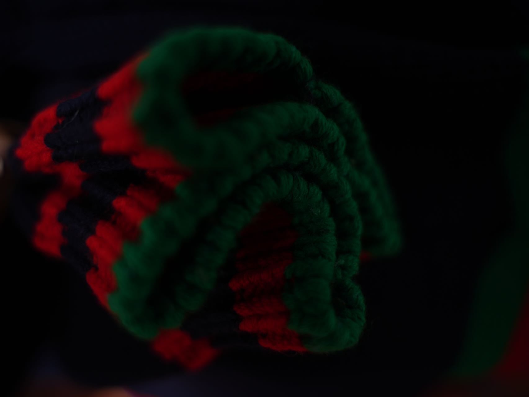 Gucci Blue/Red Oversize Cable Knit igan