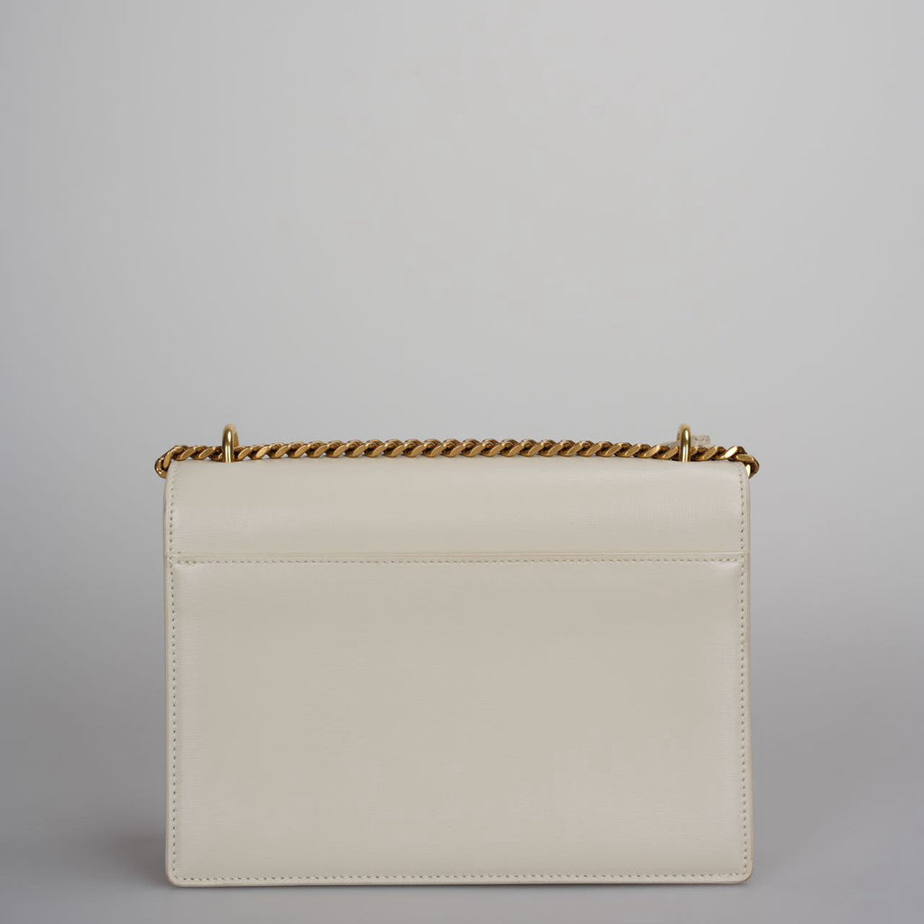 Saint Laurent Sunset Medium Bag in White Blanc  Calfskin with Gold Hardware