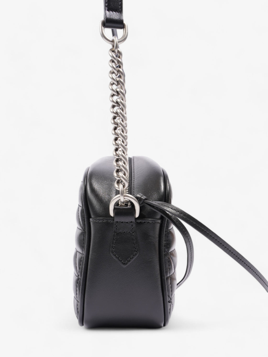 Gucci Marmont Zip Black Matelasse Leather Small