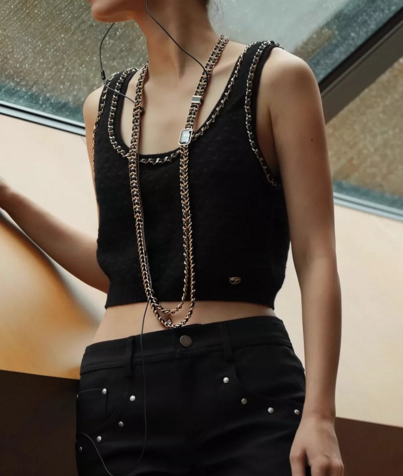 Chanel 23B black top