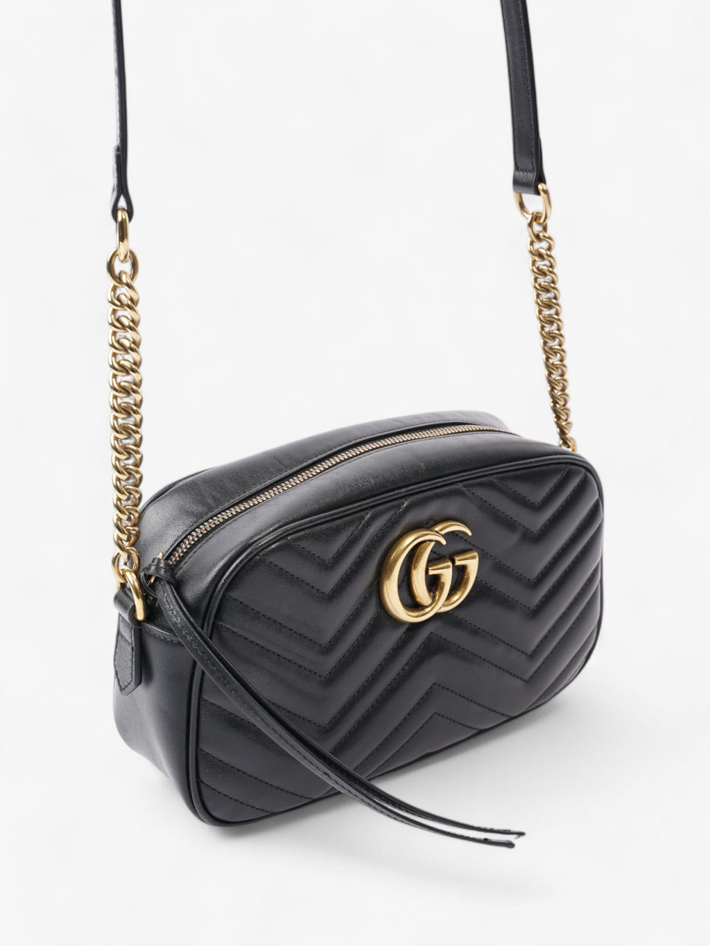 Gucci GG Marmont Black Matelasse Leather Small
