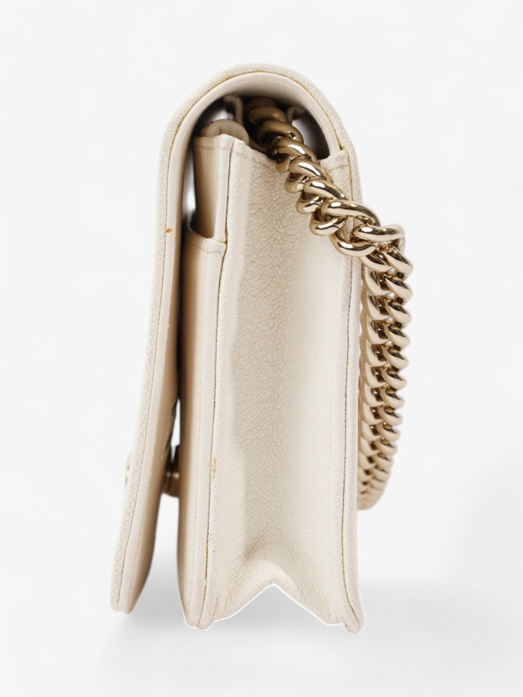Chanel Boy Wallet on Chain White Caviar Leather