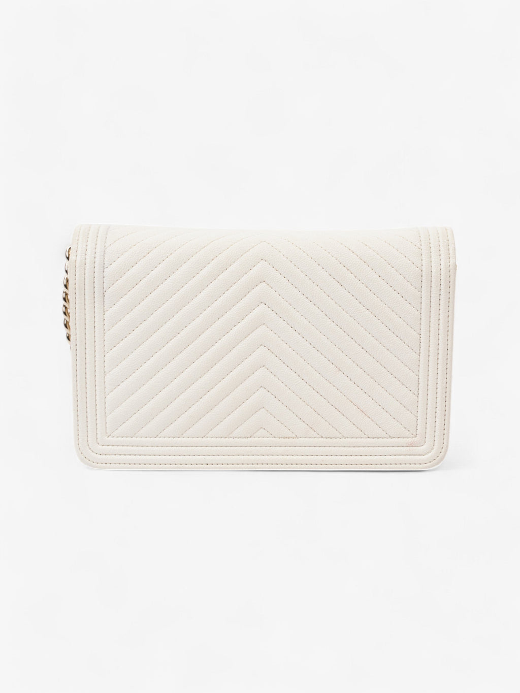 Chanel Boy Wallet on Chain White Caviar Leather