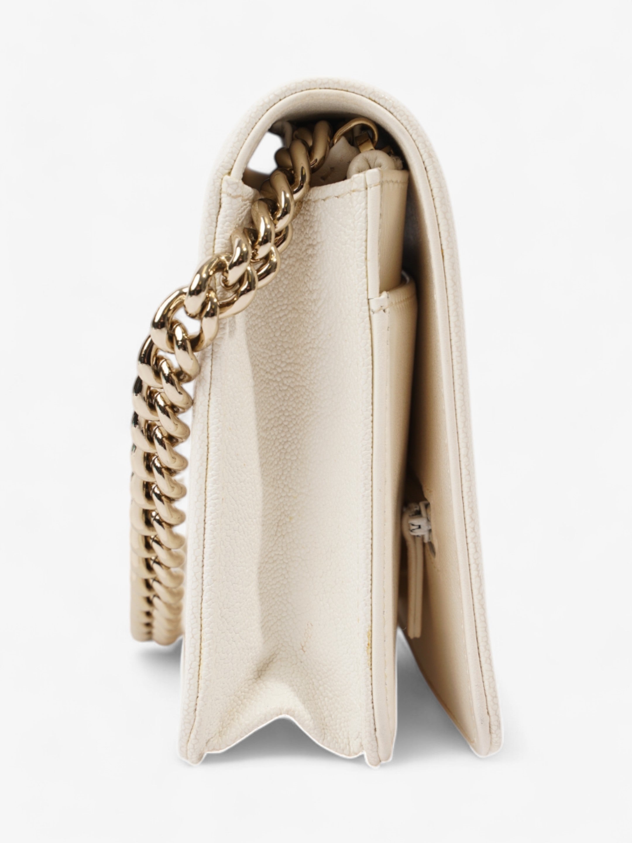 Chanel Boy Wallet on Chain White Caviar Leather