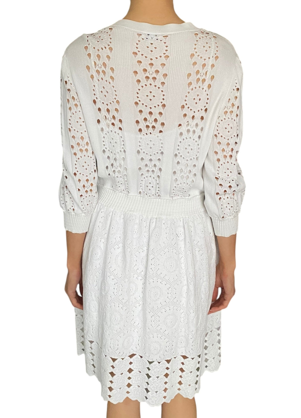Chanel 20P White Open Knit Dress - FR42 / L