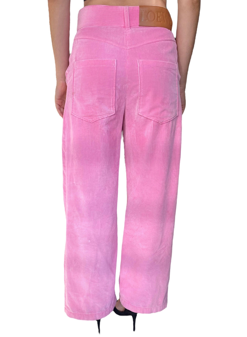 Loewe Pink Logo Corduroy Pants - 34 / US 2