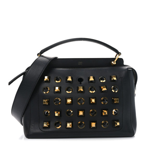 FENDI STUDDED DOTCOM TWO WAY LEATHER BAG