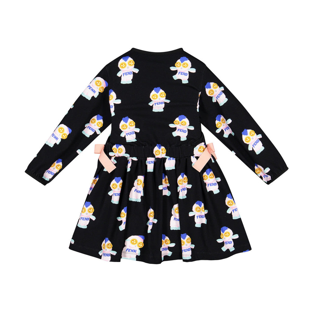 FENDI KIDS MONSTER DJ PRINT DRESS
