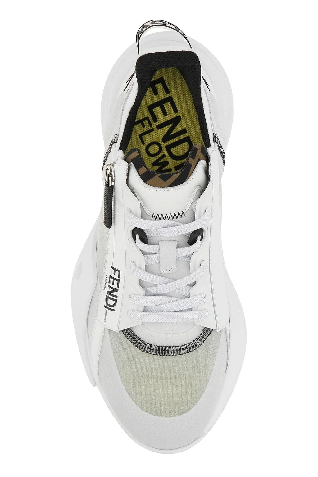 FENDI NYLON SUEDE TRANSPARENT FLOW LOW-TOP SNEAKERS