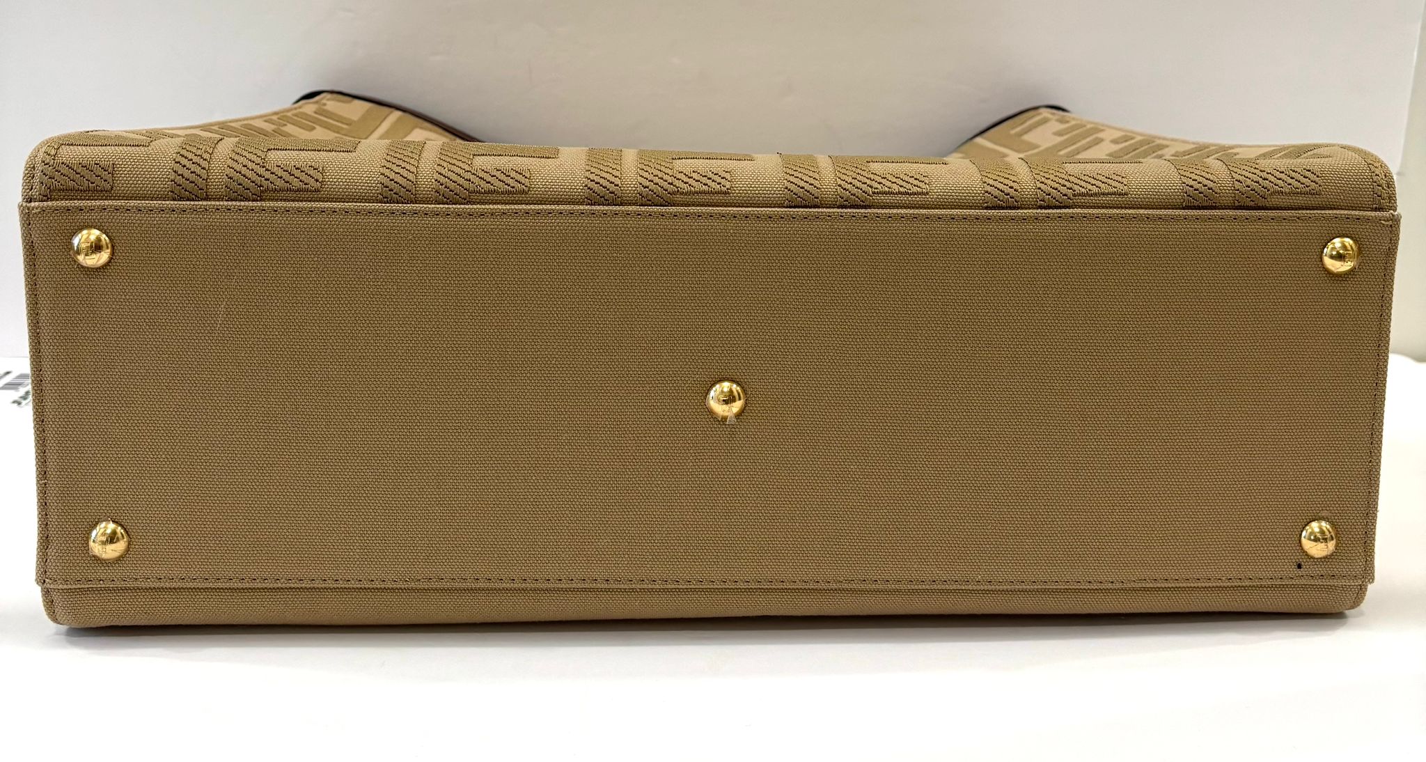 FENDI PEEKABOO X FF LITE ZUCCA CANVAS & LEATHER MEDIUM TOTE BAG