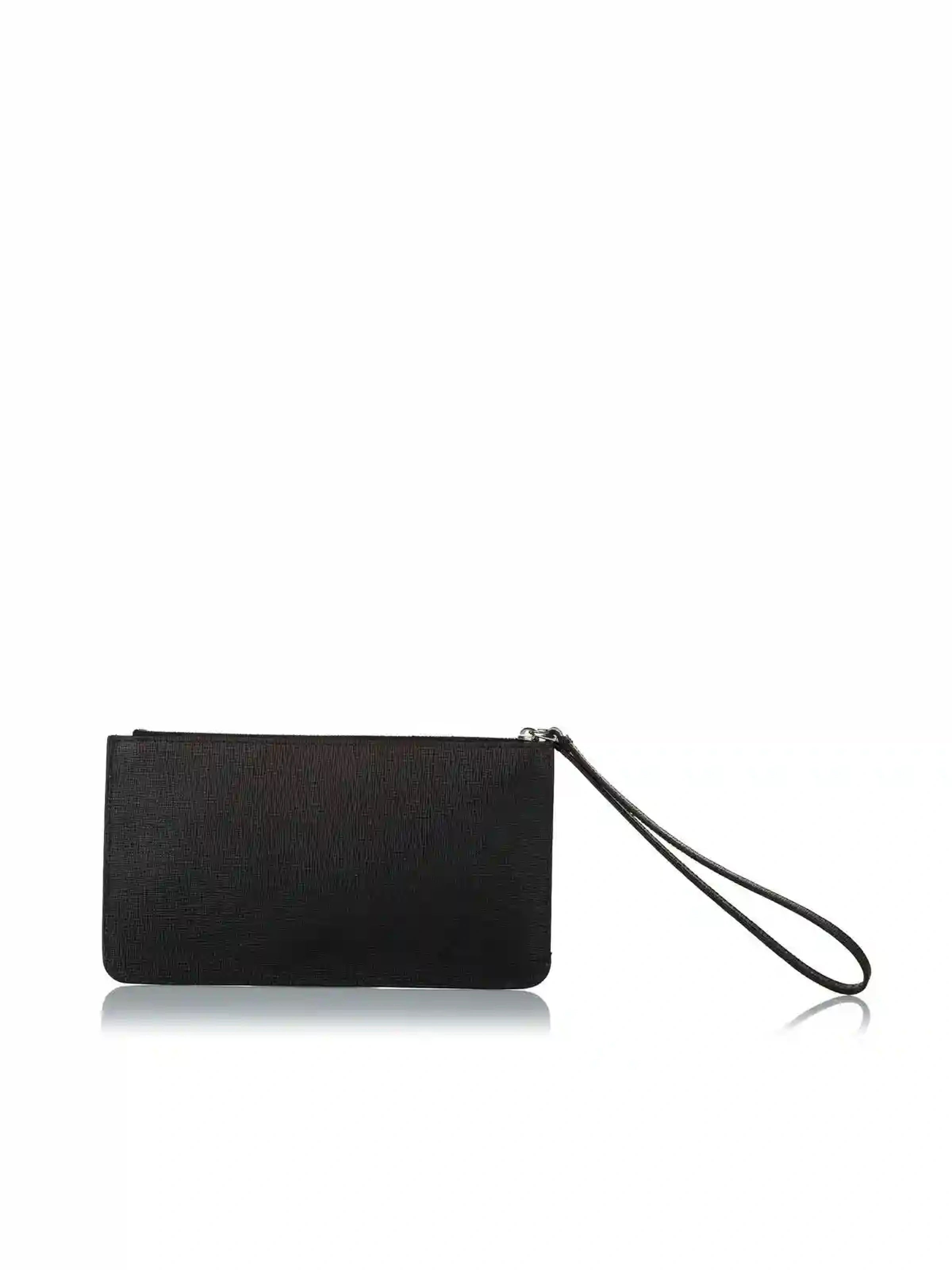 FENDI SAFFIANO LEATHER KARLITO CLUTCH BAG WRISTLET