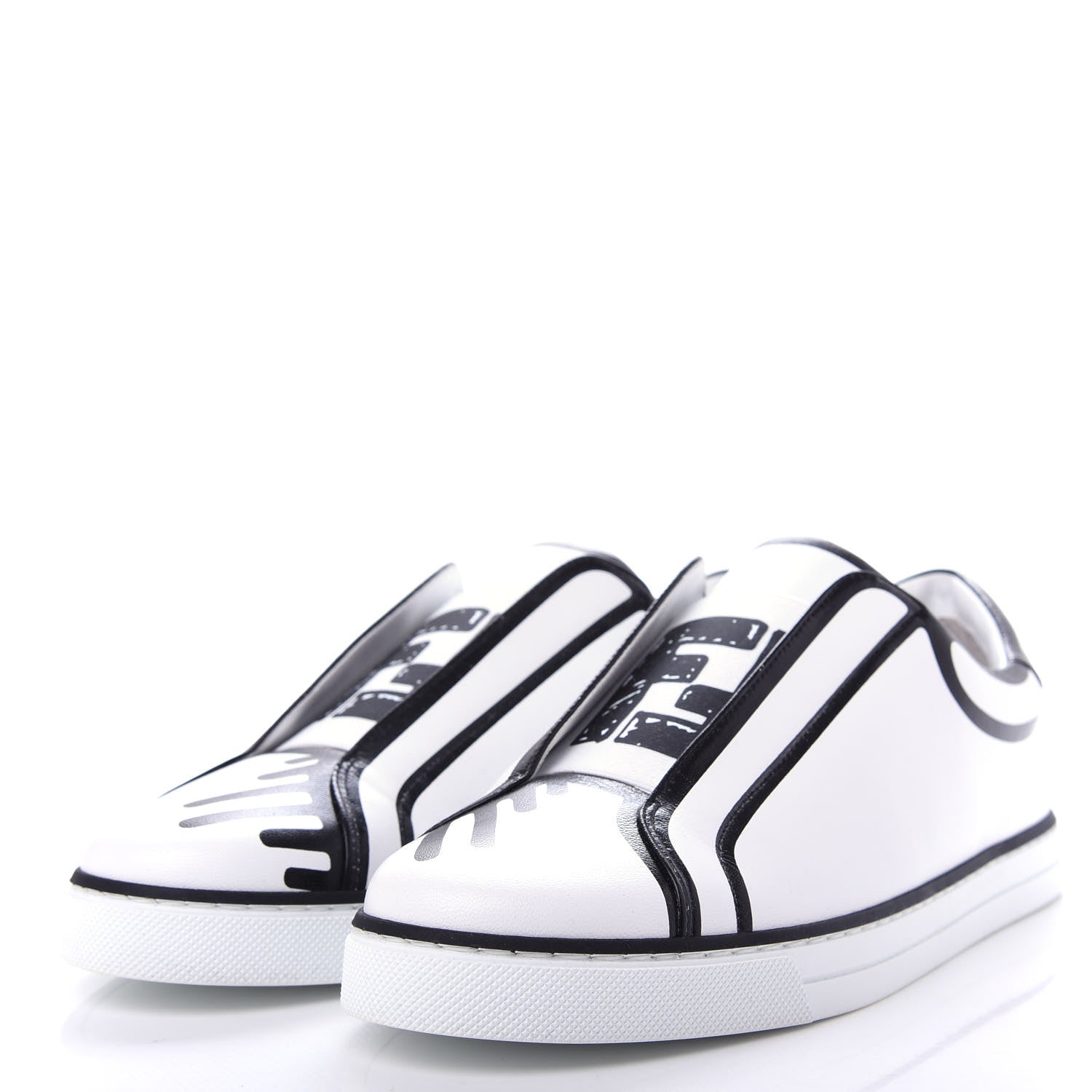 FENDI X JOSHUA VIDES NAPPA LEATHER FF SLIP-ON SNEAKERS