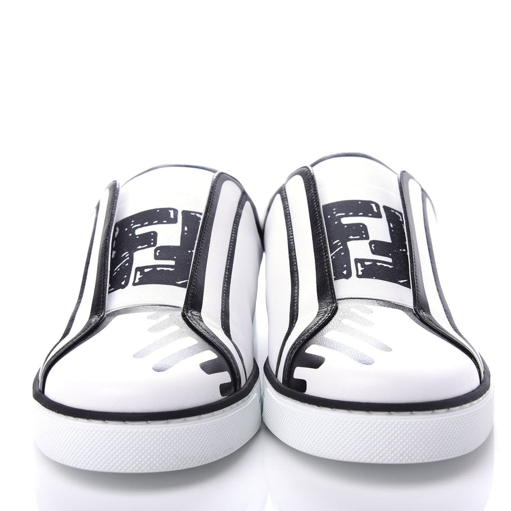 FENDI X JOSHUA VIDES NAPPA LEATHER FF SLIP-ON SNEAKERS