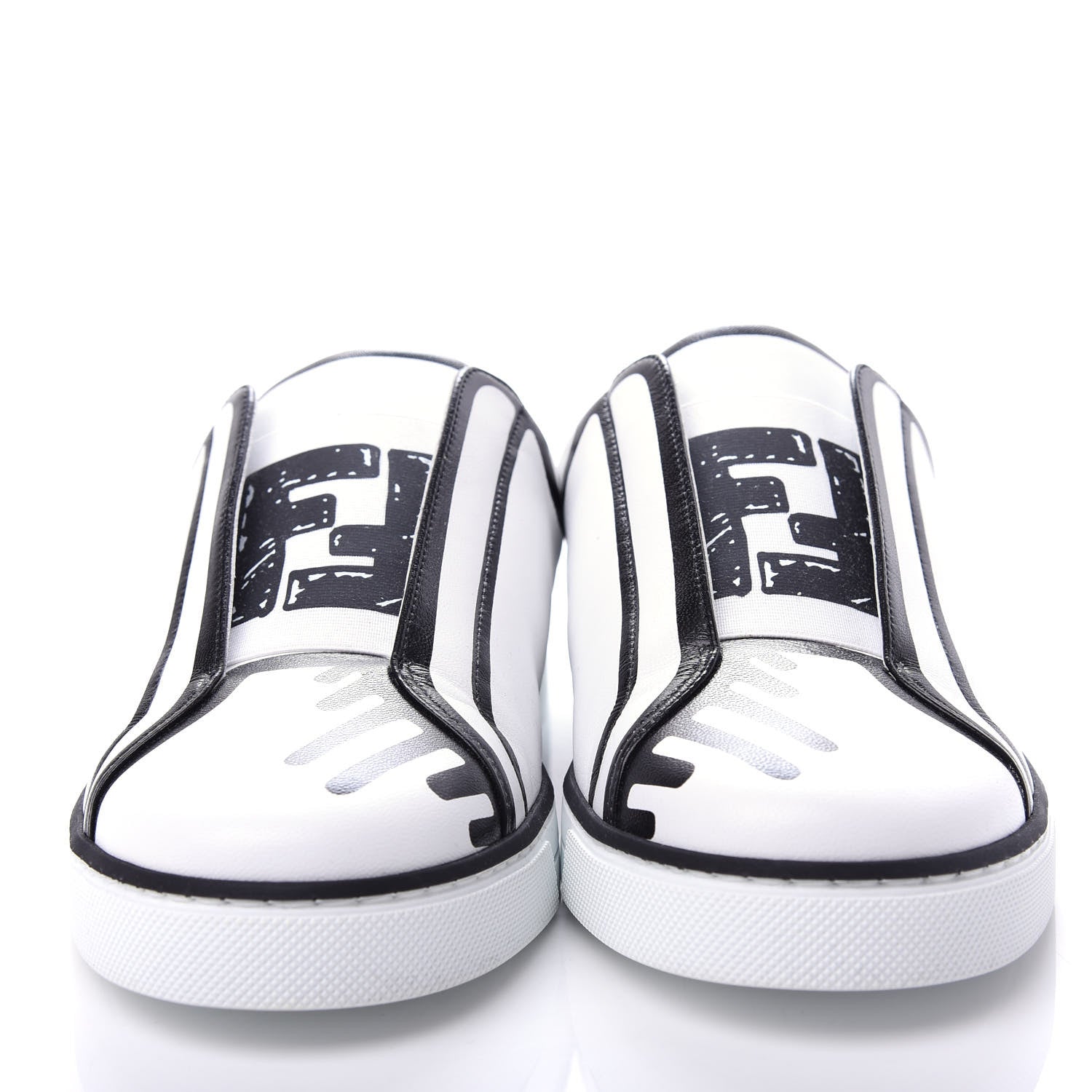 FENDI X JOSHUA VIDES NAPPA LEATHER FF SLIP-ON SNEAKERS