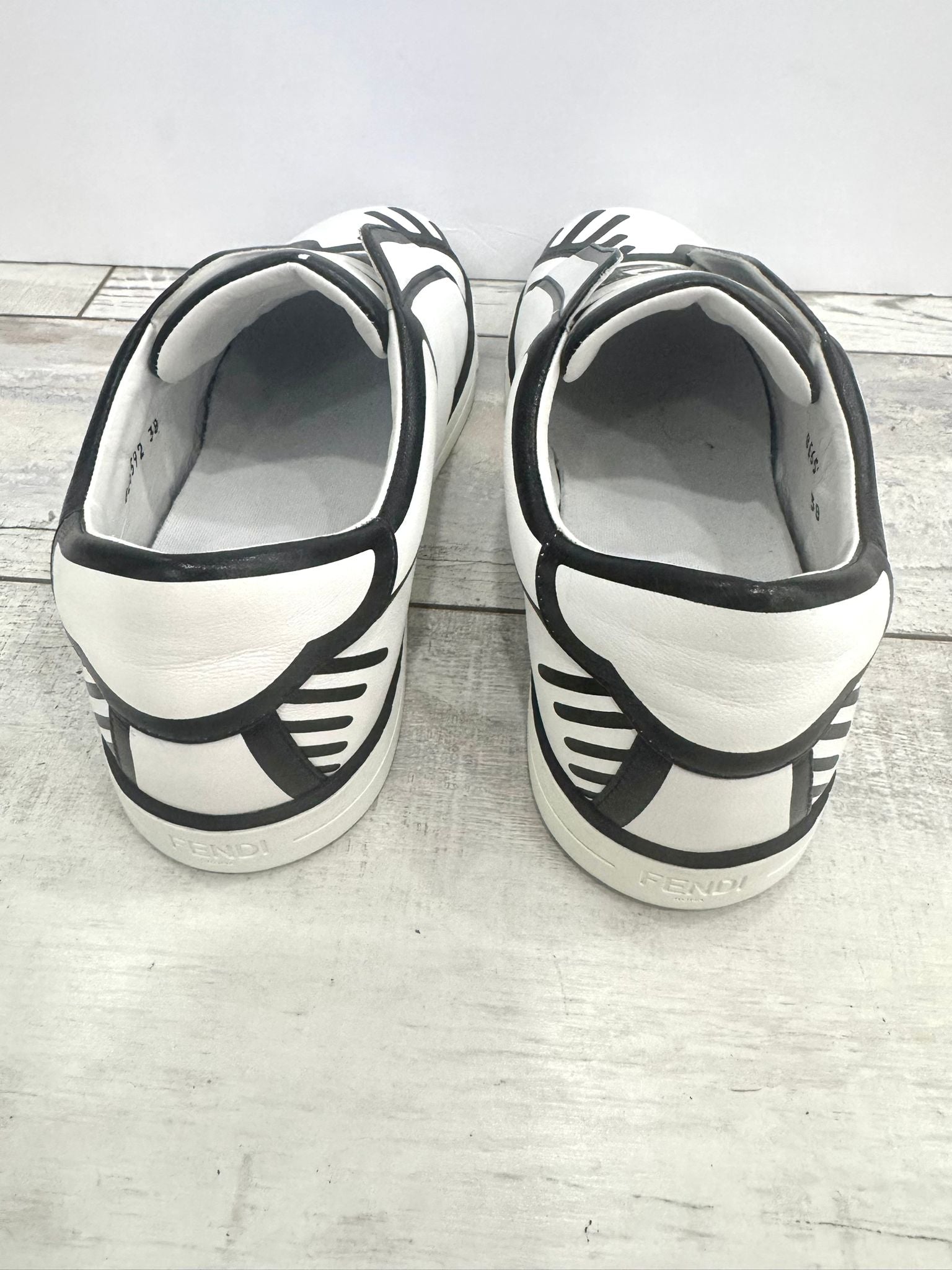 FENDI X JOSHUA VIDES NAPPA LEATHER FF SLIP-ON SNEAKERS