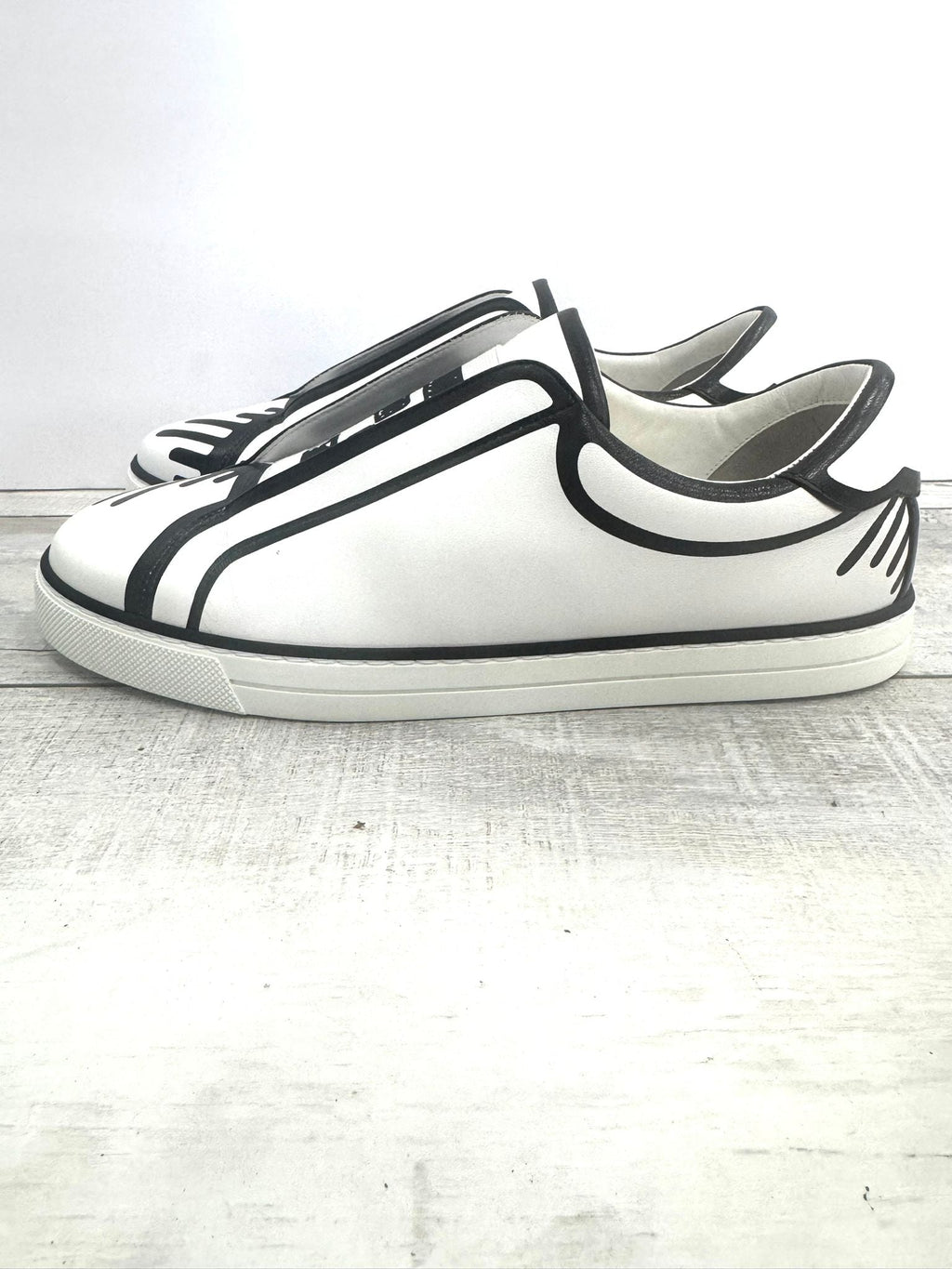 FENDI X JOSHUA VIDES NAPPA LEATHER FF SLIP-ON SNEAKERS