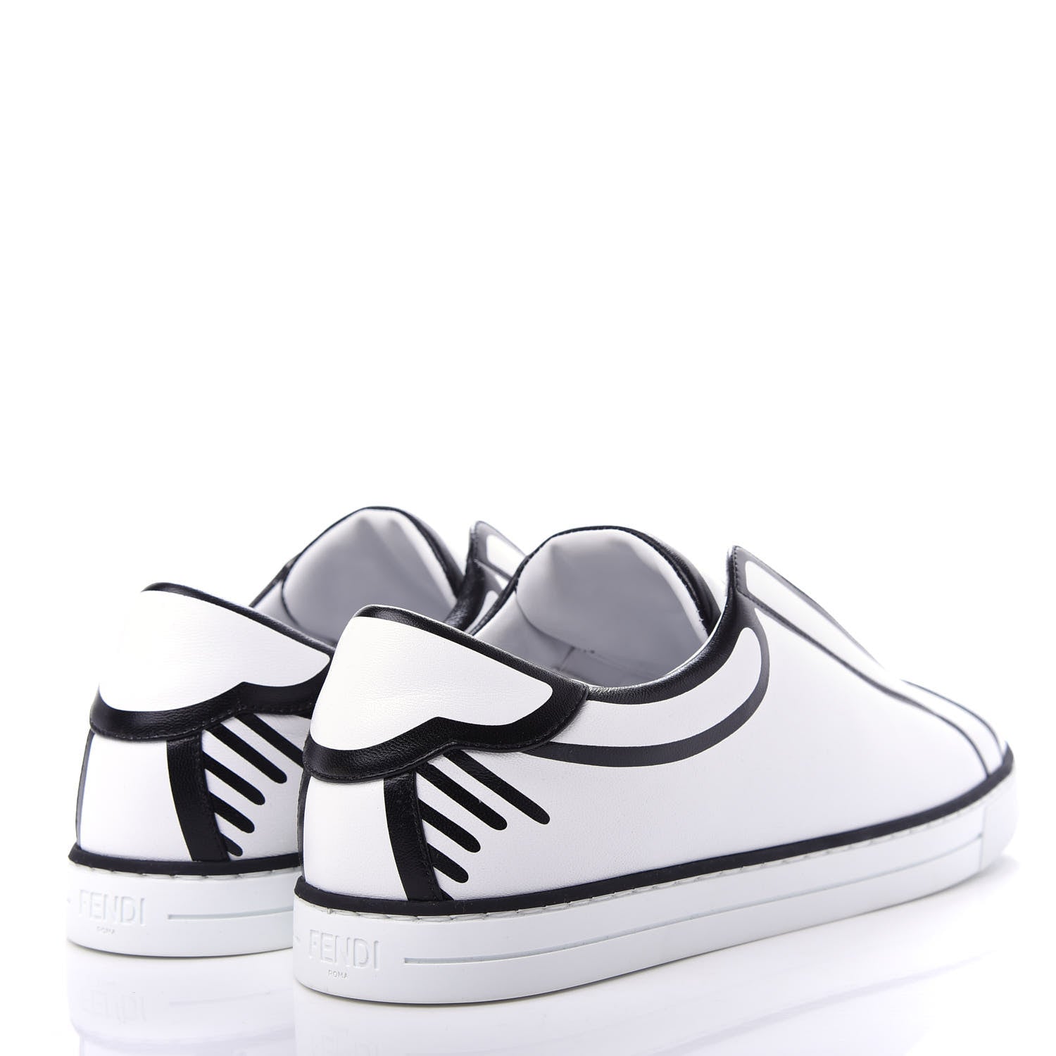 FENDI X JOSHUA VIDES NAPPA LEATHER FF SLIP-ON SNEAKERS