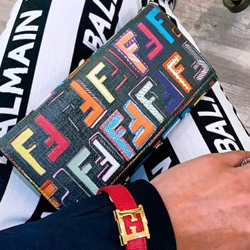 FENDI ZUCCA FF SPALMATI MULTICOLOR CONTINENTAL WALLET