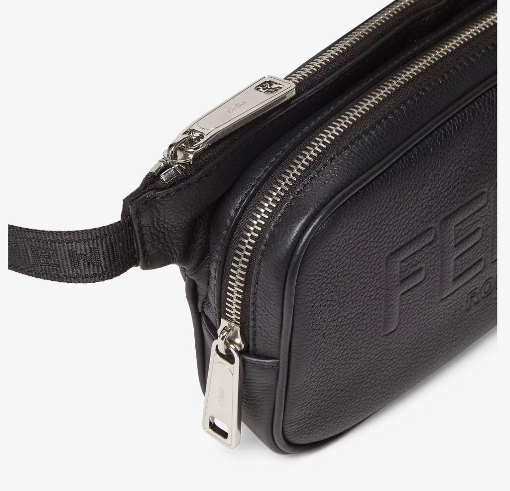 FENDI ROMA LOGO EMBOSSED LEATHER BELT BAG