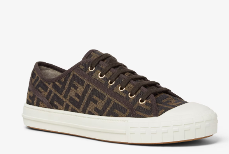 FENDI DOMINO MONOGRAM LOW TOP SNEAKERS