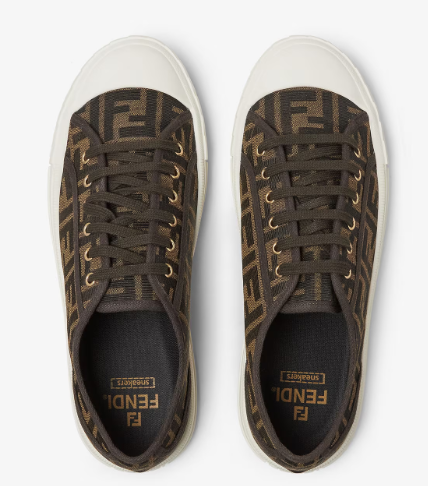 FENDI DOMINO MONOGRAM LOW TOP SNEAKERS