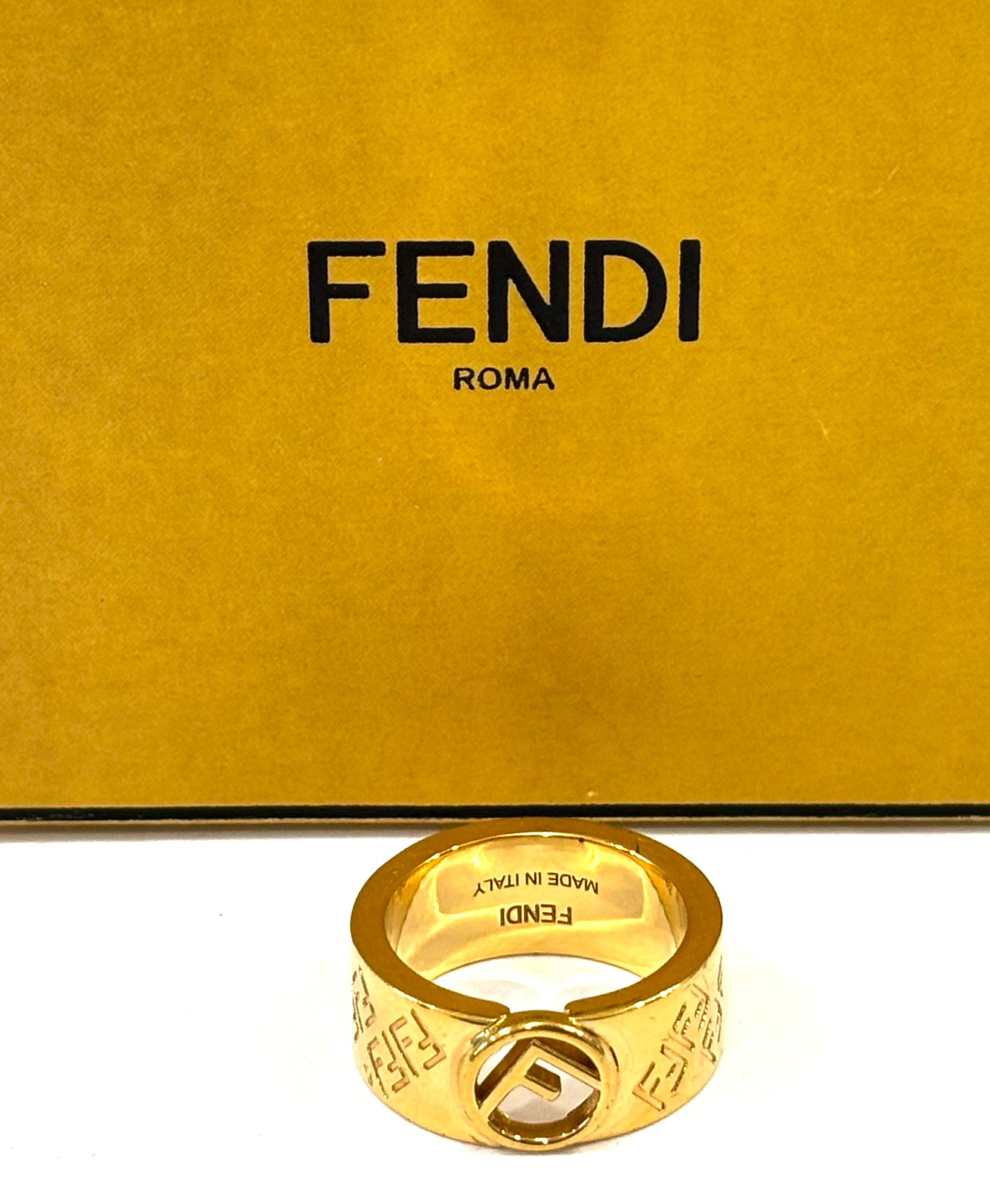 FENDI FF GOLD-TONE BAND RING